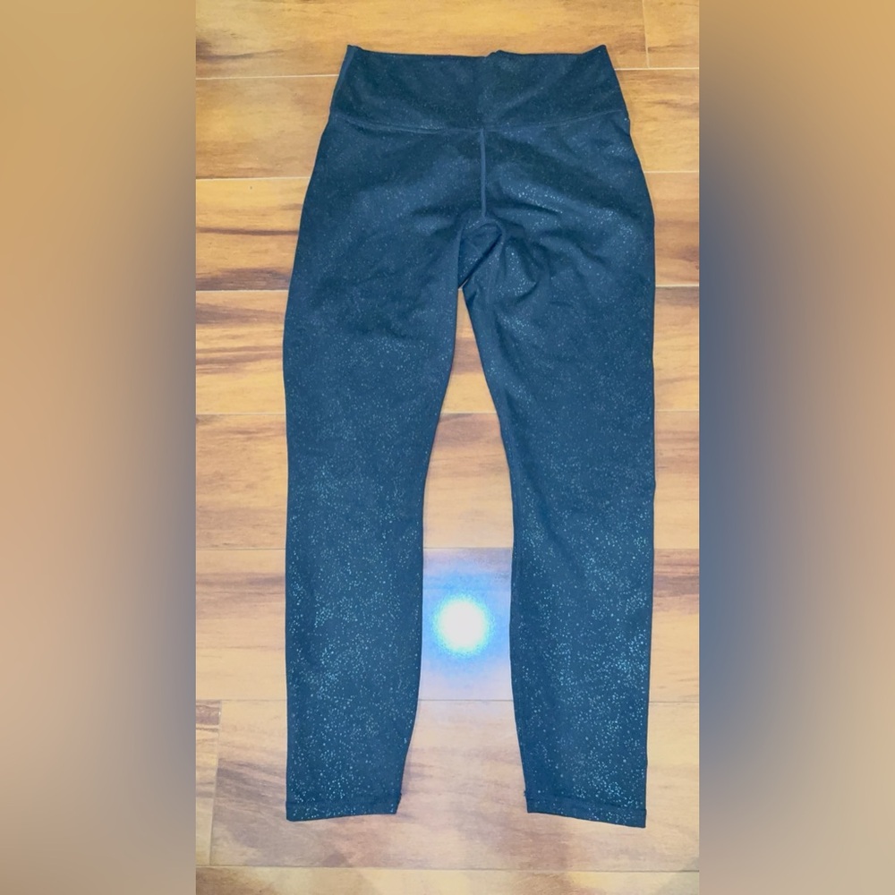 Fabletics Powerhold Black & Gray “Sparkle” Leggings - Size Small